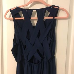 FINAL $ DROP Loila Cross Navy Maxi Dress Large